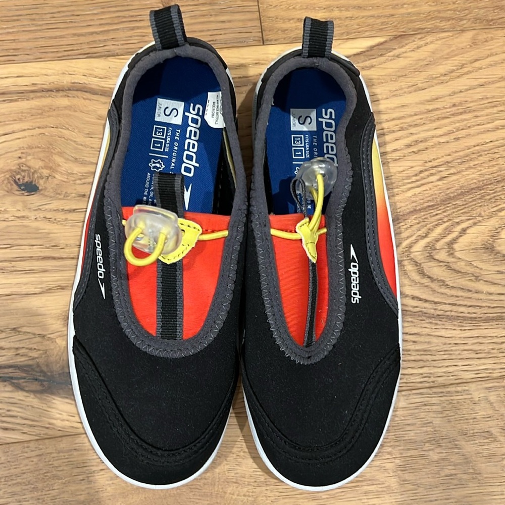 Speedo Kids Black and Red Water Shoes